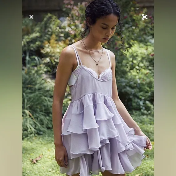 Free People Runaway Rockstar Layered Tiered Balletcore Sheer Mini Slip Dress New