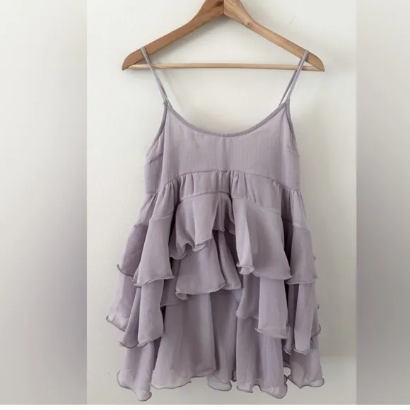 Free People Runaway Rockstar Layered Tiered Balletcore Sheer Mini Slip Dress New