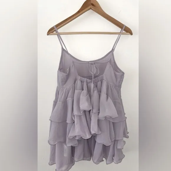 Free People Runaway Rockstar Layered Tiered Balletcore Sheer Mini Slip Dress New