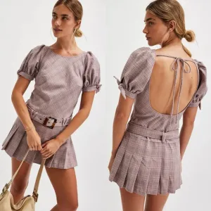 Free People Sevi Plaid Mini Dress XL