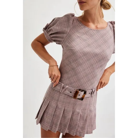 Free People Sevi Plaid Mini Dress XL