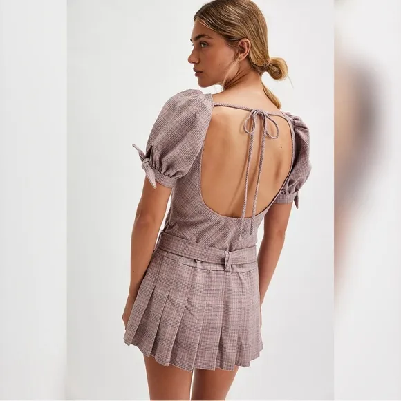 Free People Sevi Plaid Mini Dress XL
