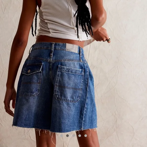 Free people we the free boomerang denim shorts 32