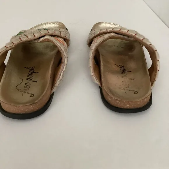 Free People Wildflower Patchwork Kantha Sandals Womens Size 38 Summer Hippie Y2K