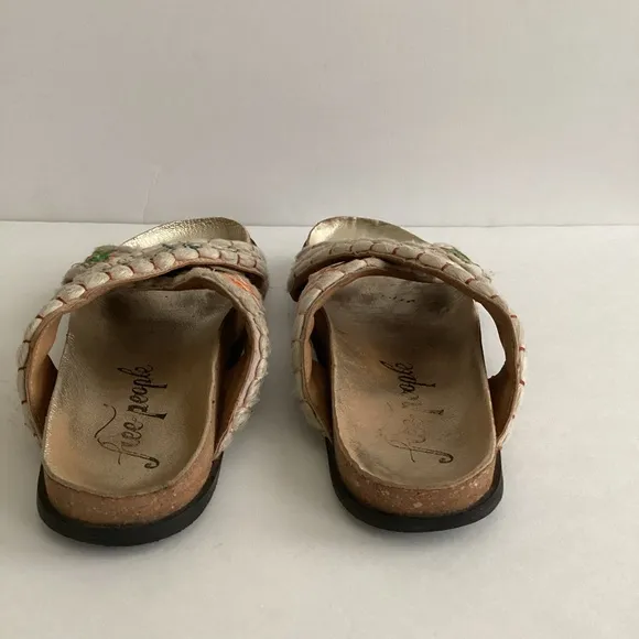 Free People Wildflower Patchwork Kantha Sandals Womens Size 38 Summer Hippie Y2K