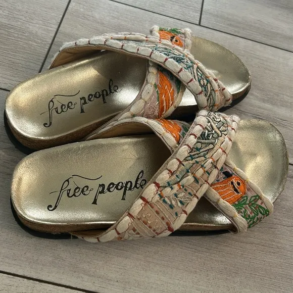 Free People Wildflowers crossband slides slip on sandals size 36 or 6