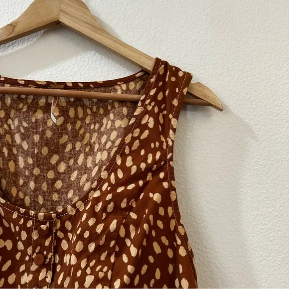 Free People Women's Bennett Vest Top &amp; Shorts Set Size 6 Fawn Combo