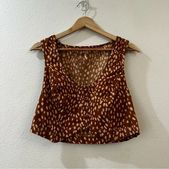 Free People Women's Bennett Vest Top &amp; Shorts Set Size 6 Fawn Combo