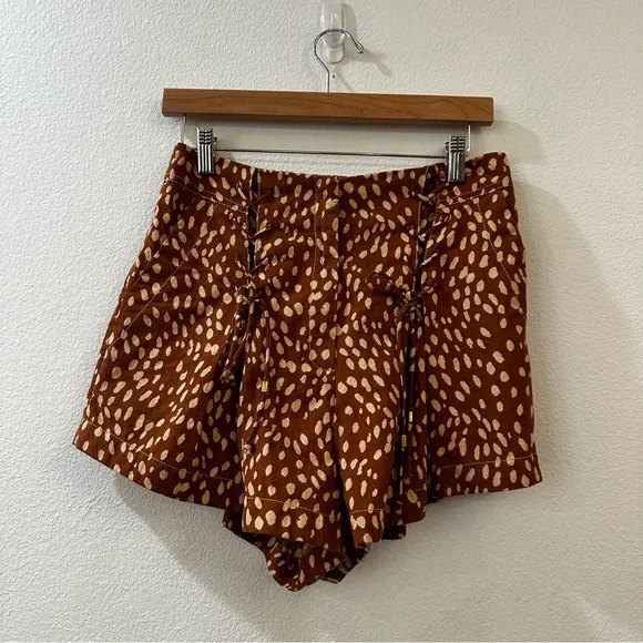 Free People Women's Bennett Vest Top &amp; Shorts Set Size 6 Fawn Combo