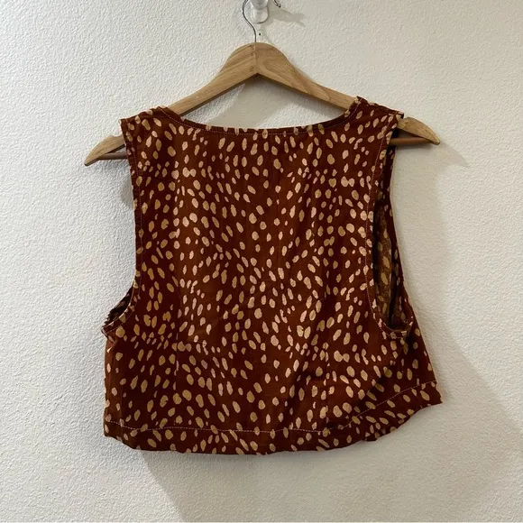 Free People Women's Bennett Vest Top &amp; Shorts Set Size 6 Fawn Combo