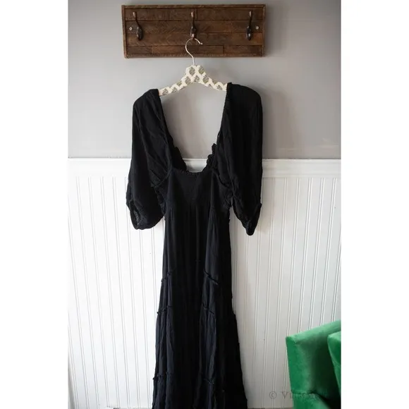 Free People You're A Jewel Maxi Dress Free-est Small Black