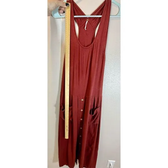 Free People Runaway With Me Easy Going Sleeveless Linen Blend Maxi Dress Small