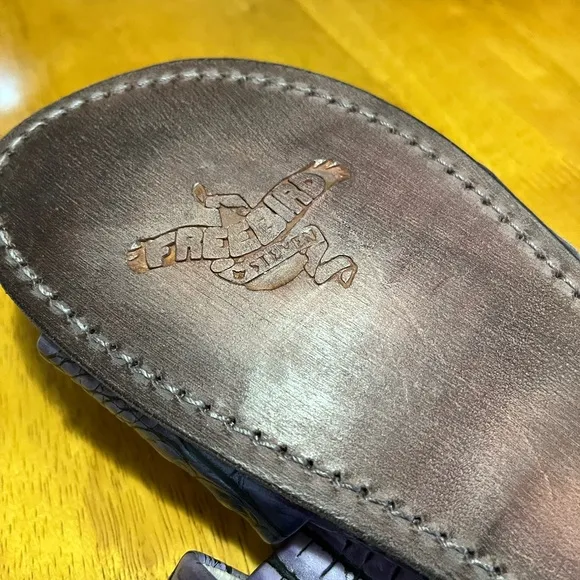 Freebird By Steven Tiki Purple Crocodile Slip On Sandals Size 7