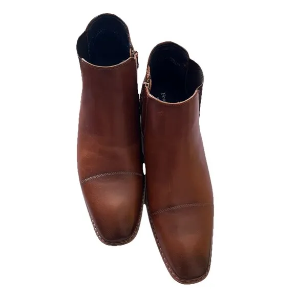 FREEMAN Corbin Chelsea Brown Dress Boots Men's Size 12 Zip Up NEW NO BOX.