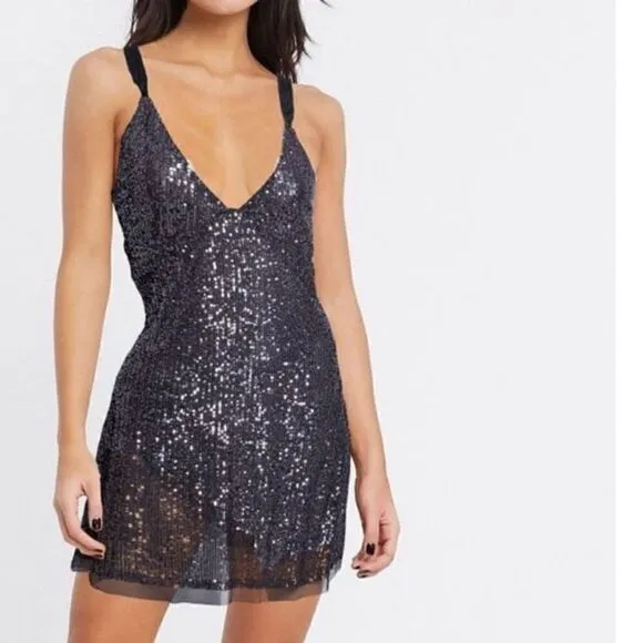 Free People Gold Rush Mini Sequin Mini Night Combo