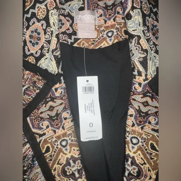 Fringe-Trim Jacquard Topper Jacket- Brand New size 0