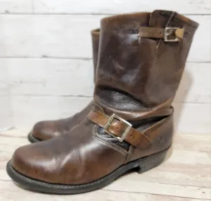 Frye 12r Engineer boots in brown leather