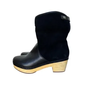 Frye &amp; Co. Black Leather &amp; Suede Heeled Boots - Size 7.5