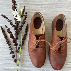 Frye Anna Oxfords, brown leather shoes, sz 8M