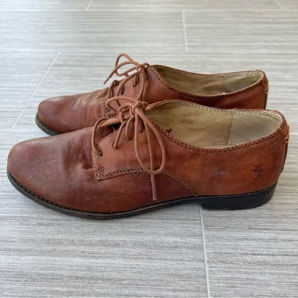 Frye Anna Oxfords, brown leather shoes, sz 8M