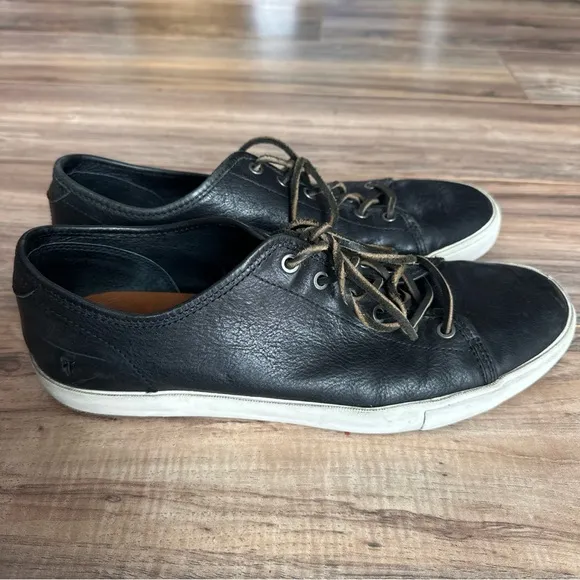Frye Chambers Mens Black Leather Low Lace Up Sneaker Shoes sz 12