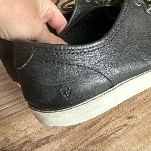 Frye Chambers Mens Black Leather Low Lace Up Sneaker Shoes sz 12