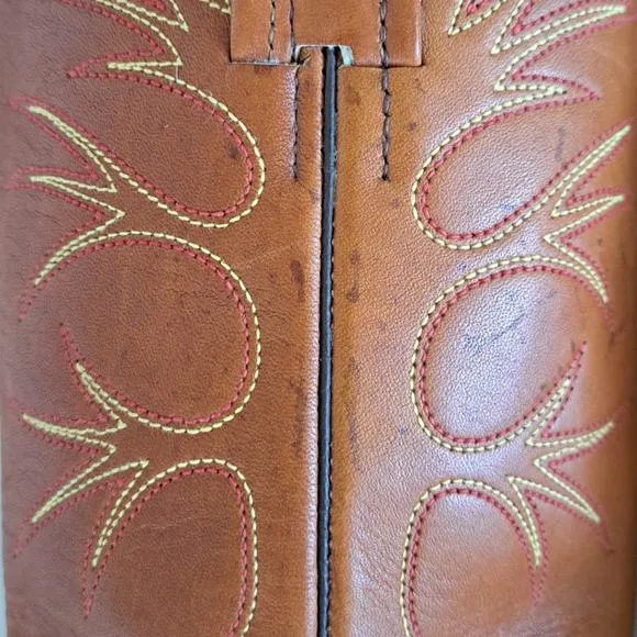 FRYE Cowboy Boots Women's Size 6 Distressed Cognac Brown