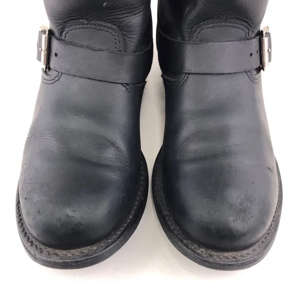 Frye Engineer 8R Black Leather Moto Boots 7.5 M