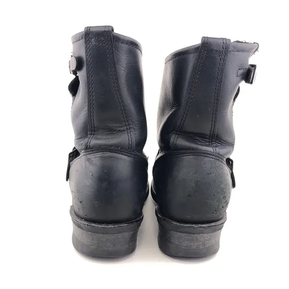 Frye Engineer 8R Black Leather Moto Boots 7.5 M