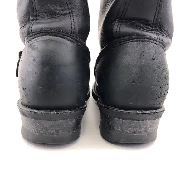 Frye Engineer 8R Black Leather Moto Boots 7.5 M