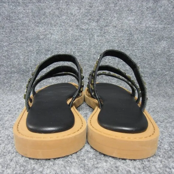 Frye Faye Studded Slide Sandals Womens 6.5 Black Slip On Leather NEW