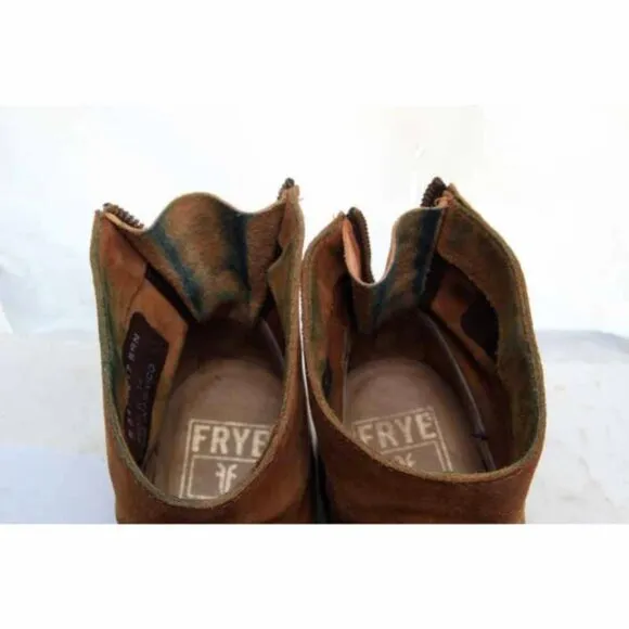 FRYE JAMIE BACK zip booties ankle boots leather womens shoes sz 6 B