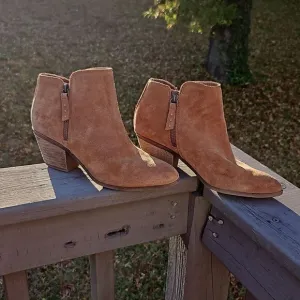Frye Judish Ash cognac Double Zip ankle boots size 6.5