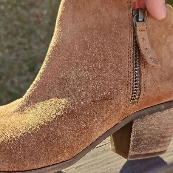 Frye Judish Ash cognac Double Zip ankle boots size 6.5