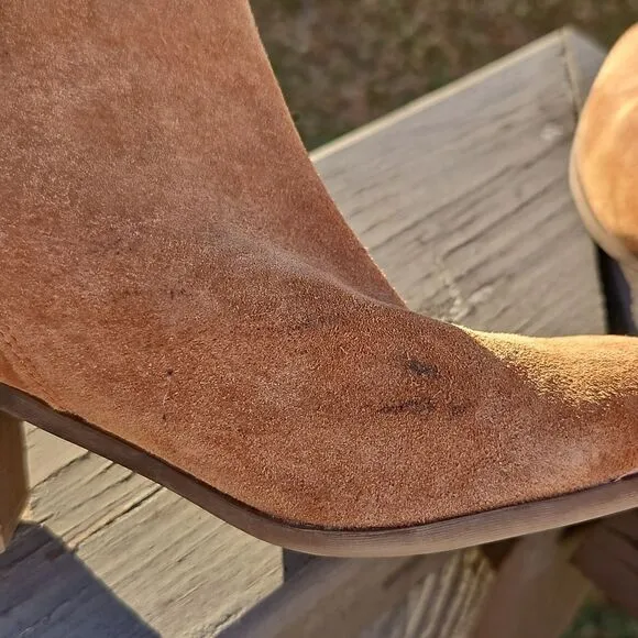 Frye Judish Ash cognac Double Zip ankle boots size 6.5
