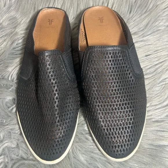 Frye Melanie Perf Mule Sneakers Black Slip-On Shoes Size 8.5