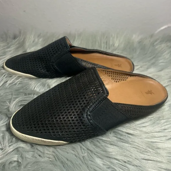 Frye Melanie Perf Mule Sneakers Black Slip-On Shoes Size 8.5