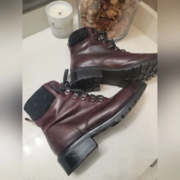 Frye Samantha Hiking Boots Sherling Lining Size 9 B