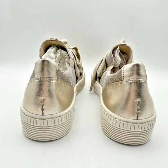 Gabor Womens 43.333 Sneakers US 10 Fr 41 Pink Gold Glitter Leather NIB