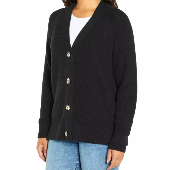 Gap cardigan, size large sweater, black luttons down 100% cotton NWOT