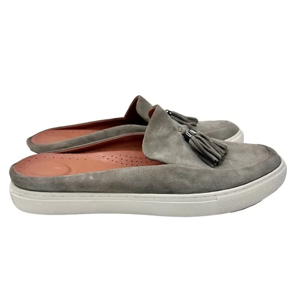 Gentle Souls Kenneth Cole Rory Tassel Loafer Mules Gray Suede Slip On Shoes 10