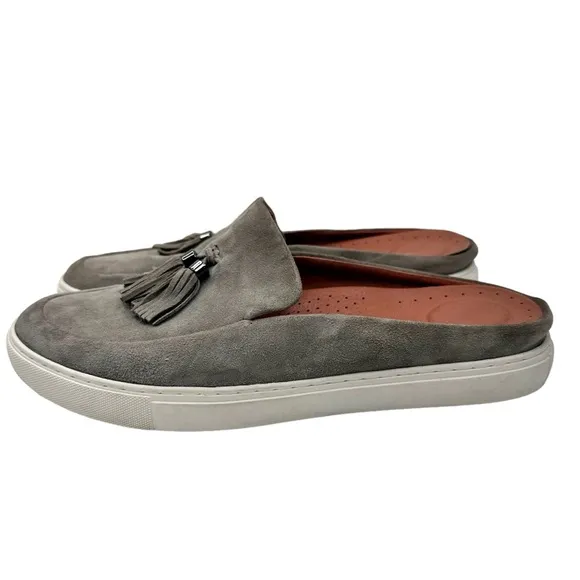 Gentle Souls Kenneth Cole Rory Tassel Loafer Mules Gray Suede Slip On Shoes 10