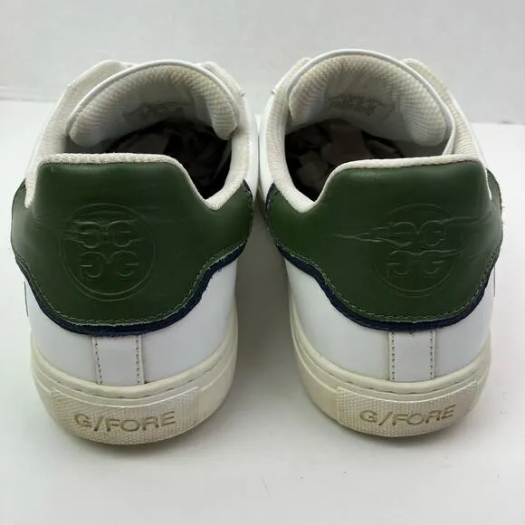 G/Fore Competition Disruptor Stripe White Olive Golf Shoes Leather Spikeless 11