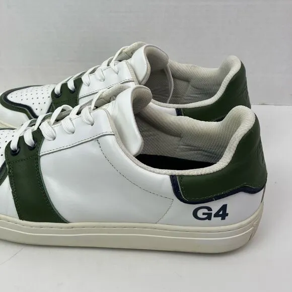 G/Fore Competition Disruptor Stripe White Olive Golf Shoes Leather Spikeless 11