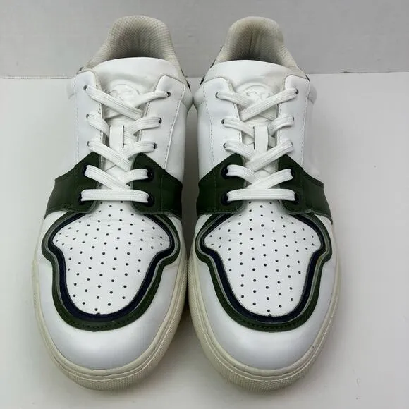 G/Fore Competition Disruptor Stripe White Olive Golf Shoes Leather Spikeless 11