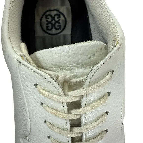 G/Fore G4 Saddle Gallivanter White Pebble Leather Golf Shoes Mens Size 11.5