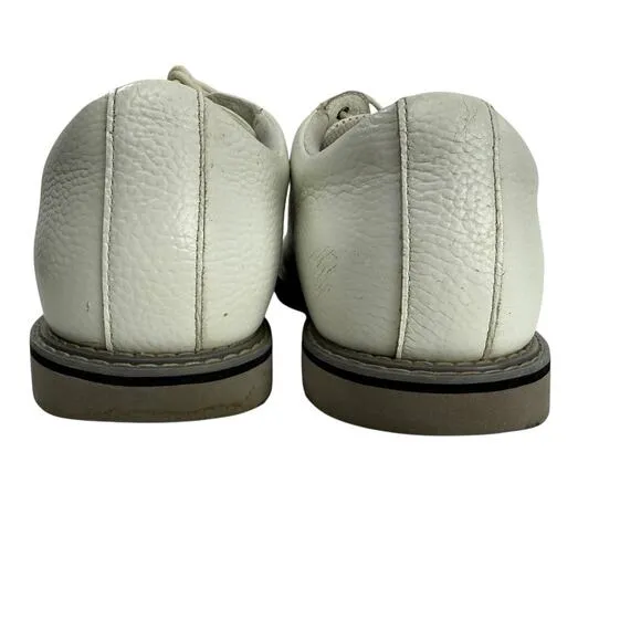 G/Fore G4 Saddle Gallivanter White Pebble Leather Golf Shoes Mens Size 11.5