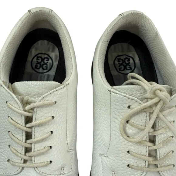 G/Fore G4 Saddle Gallivanter White Pebble Leather Golf Shoes Mens Size 11.5