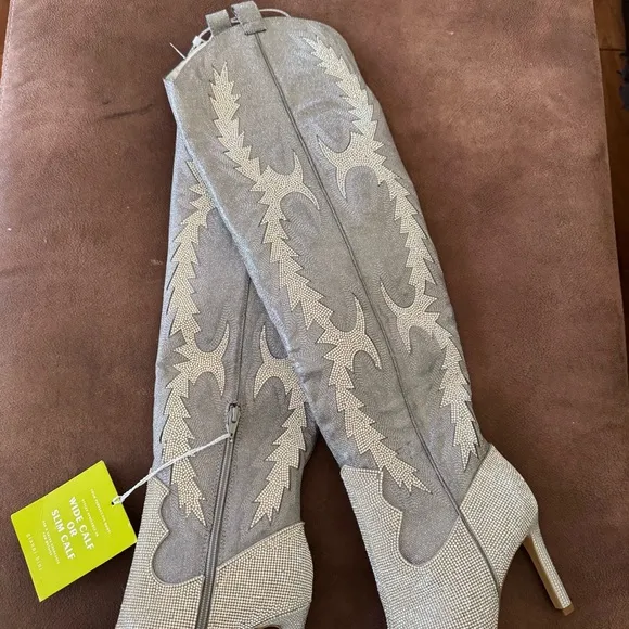 Gianni Bini KatyannaTwo Over-the-Knee Rhinestone Embellished Western Dress Boots