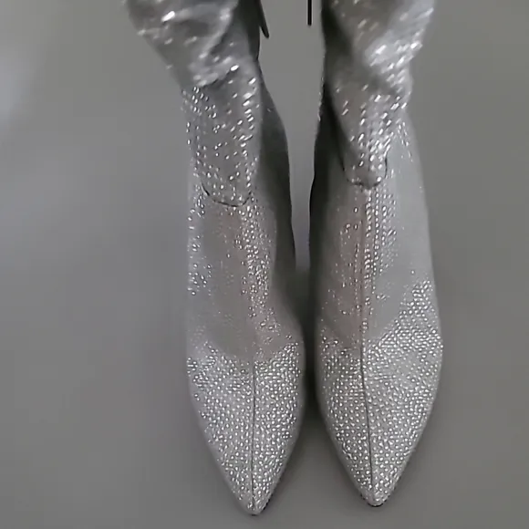 Gianni Bini x Nastia Liukin Kiki Rhinestone Slouchy Pointed Toe Dress Boots 7M